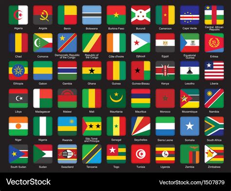 Set Of African Flags Icons Royalty Free Vector Image