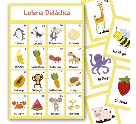 Kit Imprimible Lotería Didáctica Para Niños 20 Tablas Oferta Redbox Prime