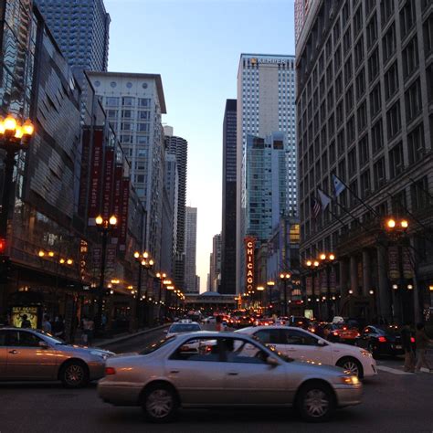 Chicagos State Street At Dusk — May 2014 State Street Chicago