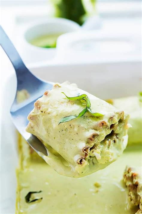 Creamy Pesto Chicken Lasagna Rolls Creme De La Crumb