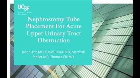 Core Videos 2019 Nephrostomy Tube Placement For Acute Upper Urinary