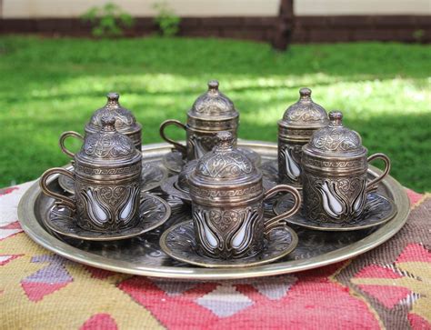 Buy Turkish Coffee Cup Set For Six Express Shipping Copper Zamac