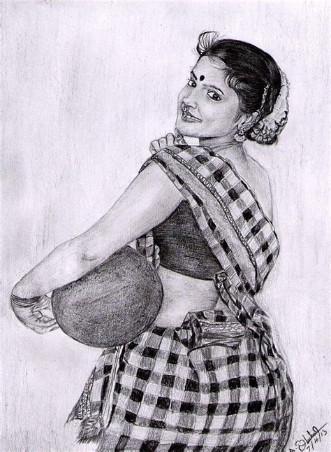 Indian Traditional Girl Pencil Drawing Pencil Sketches Of Girls Pencil Drawings Of Girls
