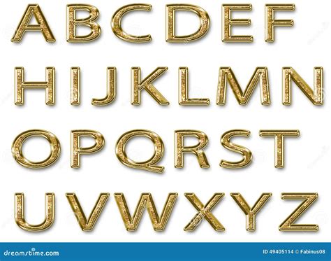 Shiny Gold Alphabet Capital Letters Stock Illustration Image 49405114