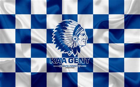 Download Wallpapers Kaa Gent 4k Logo Creative Art Blue White