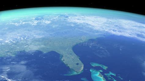 The Florida State Of United States View From Satellite Stock Footage