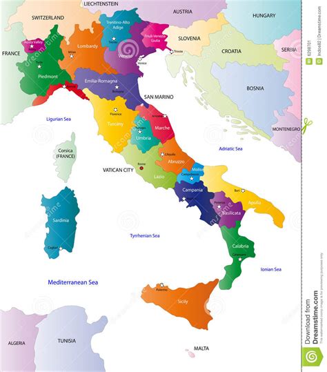 Carte Italie Region Passions Photos