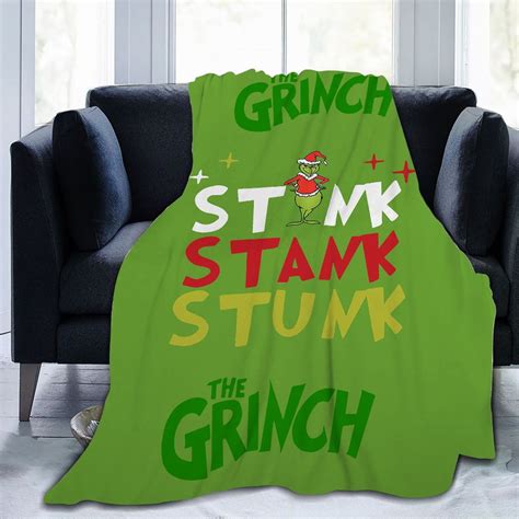 Christmas Grinch Blanket Ultra Soft Throw Blanket For Couch Bed Sofa