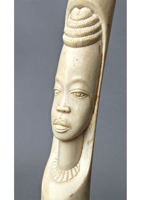 African Carved Ivory Tusk Woman 2 Of 2