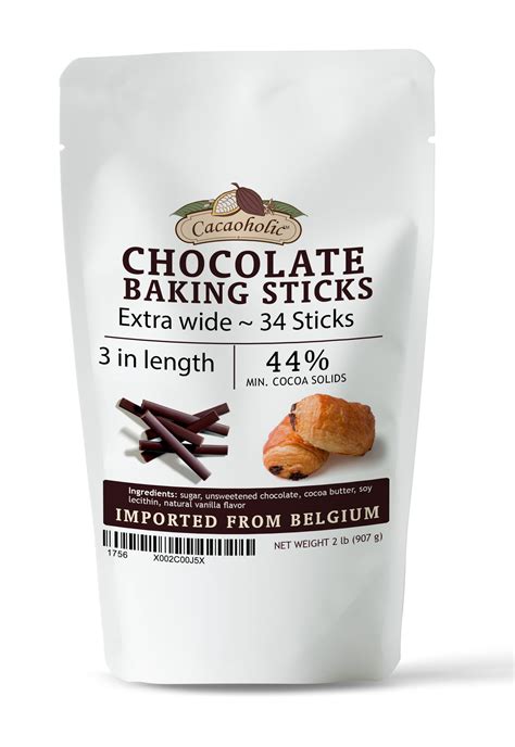 Chocolate Baking Sticks Extra Wide 3 In 44 Cocoa Bake Etsy