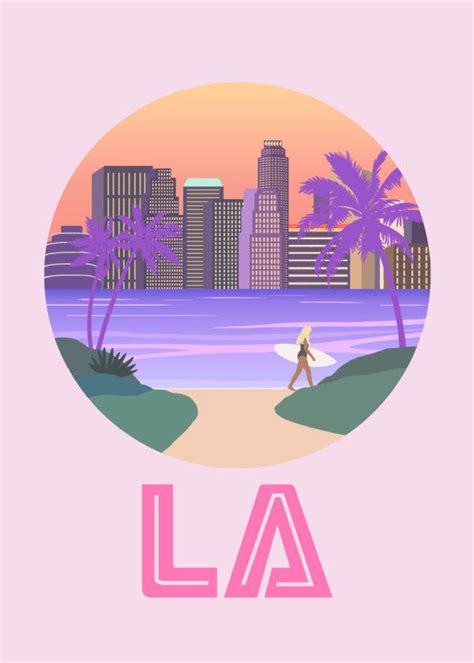 Los Angeles City Illustration Poster By Hyun Lee Displate Poster