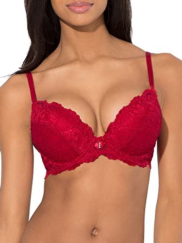 Smart And Sexy Womens Add 2 Cup Sizes Push Up Bra No No Red 34c