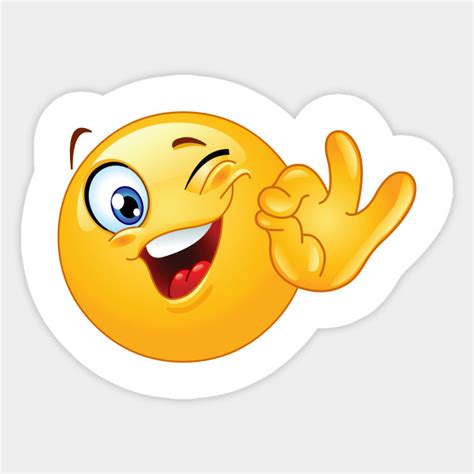 Winking Emoji Smile Sticker Teepublic