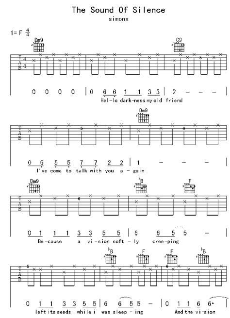 Play along with guitar, ukulele, or piano with interactive chords and these songs are hand picked to start your journey as a guitar, ukulele or piano player. The Sounds of Silence by Paul Simon and Art Garfunkel Guitar Tabs Chords Sheet Music Free ...