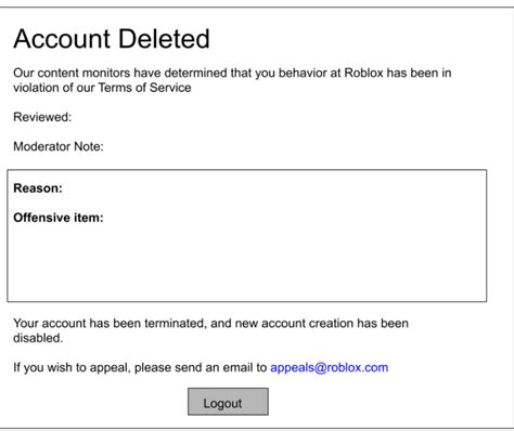 Roblox Account Deleted Blank Template Imgflip
