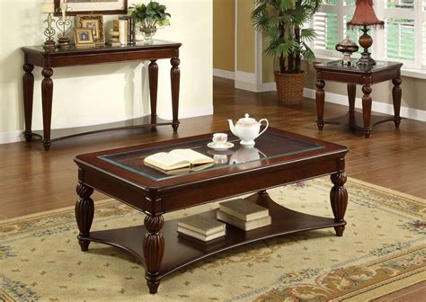 Cherry Wood Coffee Table Set The Clever Contemporary Style Of The