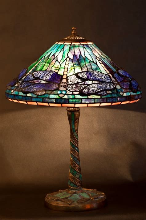 16 Dragonfly Lamp Stained Glass Tiffany Lamp Desk Etsy Uk
