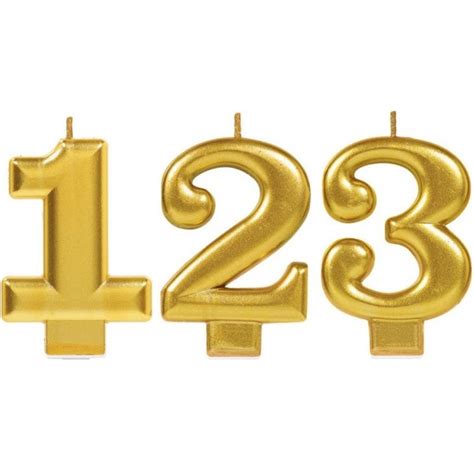 Candle Number Gold Metallic Birthday Cake Candles Baking By