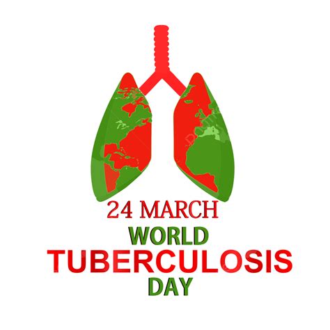 World Tb Tuberculosis Day 24 March Red Infected Lungs Respiratory
