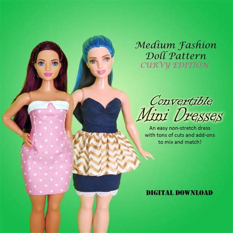 Easy Convertible Mini Dress Pattern For Curvy Etsy Barbie