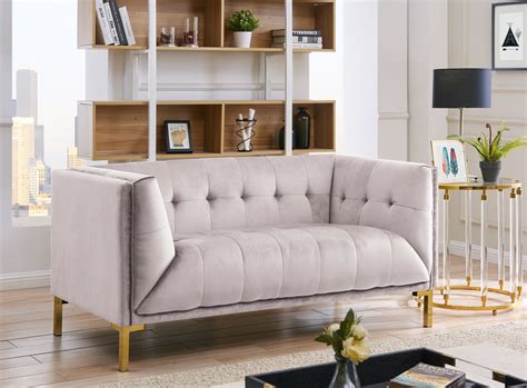 Chic Home Aster Sofa Velvet Upholstered Tufted Single Bench Cushion Love Seat Sofa Silver