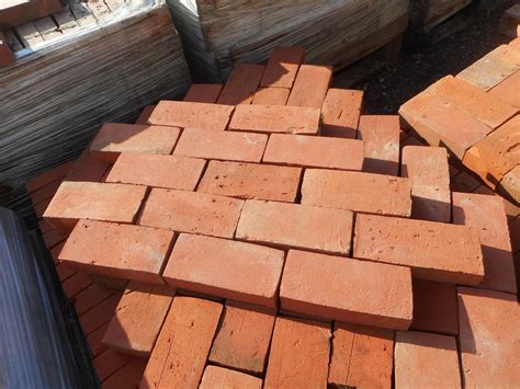 Modern Red Paving Bricks Authentic Reclamation