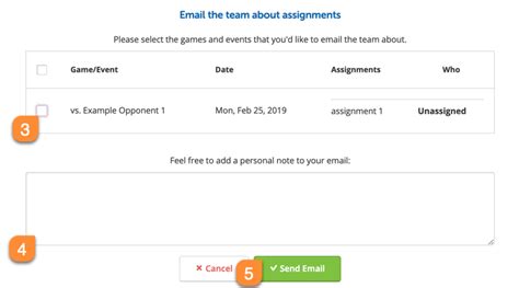 send game or event assignment reminders teamsnap playbook