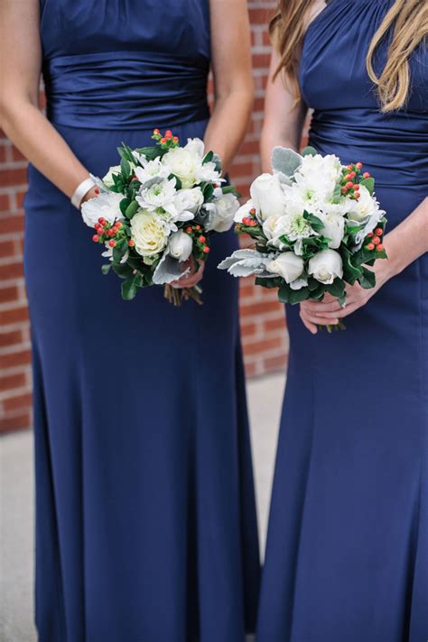 Vector wedding set with bouquets, birds, hearts, arrows, ribbons. Long Navy Blue Bridesmaids Dresses - Bouquet Wedding Flower