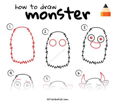 How To Draw Monster Art For Kids Step By Step Tutorial