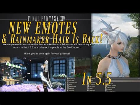 Ffxiv New Emotes Leaked Rainmaker Hairstyle Is Back Final Fantasy Videos