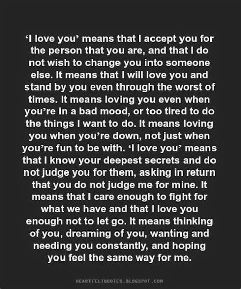 ‘i Love You Means That I Accept You For The Person That You Are