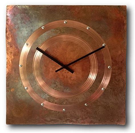 5900 Handmade Copper Wall Clock 12 Inch Silent Non Ticking Rustic