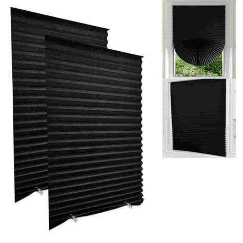 2 Pack Temporary Blackout Paper Shades For Windowspaper Pleated Blinds