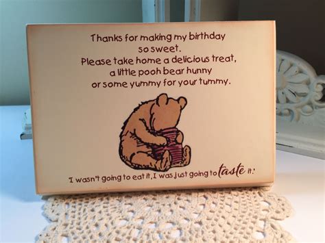 Winnie The Pooh Party Favor Signfirst Birthday Favor Table Sign
