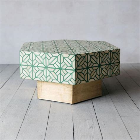 Add to favorites bone inlay bedside table, end table, bone inlay lamp table/ wooden night stand/ wooden table garden resin wood table with metal hairpin legs. Bone Inlay Modern Design Coffee Table in Green color with ...