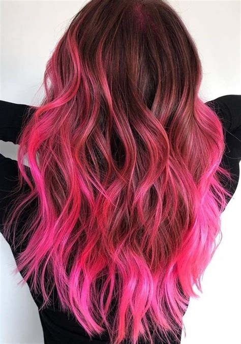 Bronde hair with dusty pink pieces. Most Amazing Neon Pink Hair Color Trends in 2019 ...