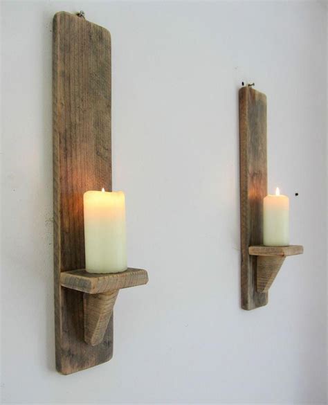 Pair Of Handmade Rustic Wall Sconces Made From Recycled Pine Pallet