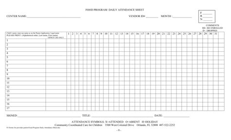 17 Daily Attendance Sheet Free To Edit Download And Print Cocodoc