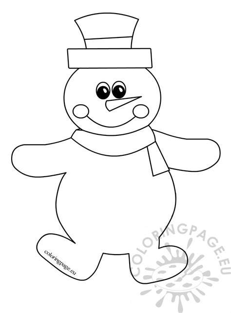 Easy and free to print snowman coloring pages for children. Happy Snowman Winter Drawing - Coloring Page