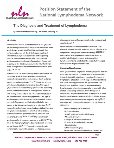 Diagnosis And Treatment Of Lymphedema By National Lymphedema Network Issuu
