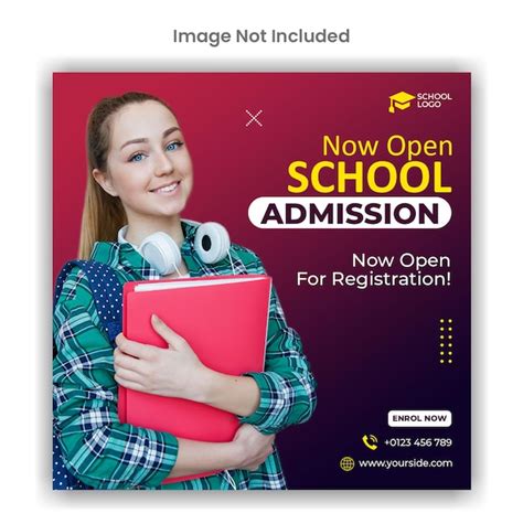 Premium Psd Open School Education Admission Online Post Template Design