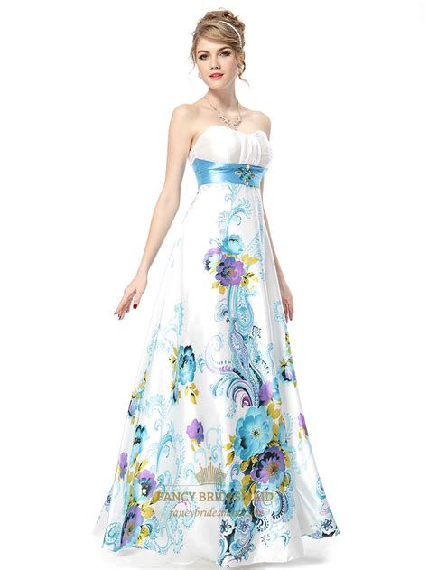 If you're shopping for colder weather options. White Strapless Floral Maxi Dress,White Dress With Green ...