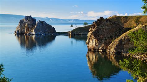 Rusia Paisaje Natural Baikal Lago Rocas Fondos De Pantalla