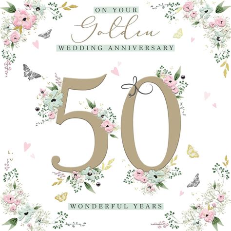 Golden Wedding Anniversary Cards 50 Wonderful Years 50th
