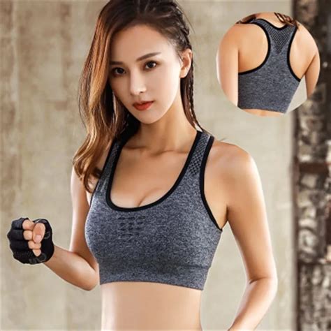 Reallion Women Fitness Sports Yoga Bra Push Up Gym Seamless Crop Tops