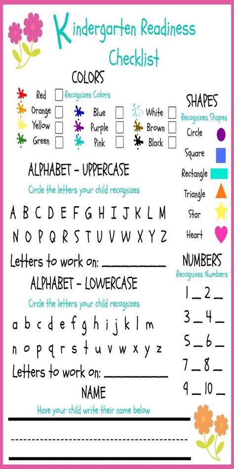 Kindergarten readiness checklist pdf free