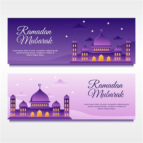 Premium Vector Flat Design Illustrated Ramadan Mubarak Banner Design