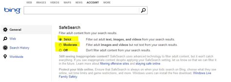 Safer Web Searching With Bing Safe Search Safekidsonline
