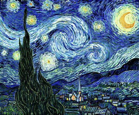 Van gogh described this night stars painting in his letter to his brother theo: Van Gogh - Starry Night - Vibrant And Painterly - Glow In ...