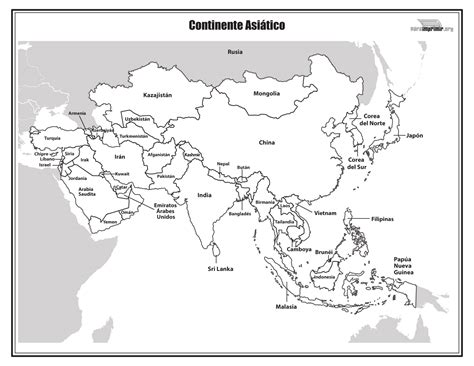 Mapa De Asia Con Nombres Mapa Europa